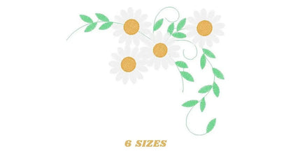 Daisies garden embroidery designs - Spring flowers embroidery design machine embroidery pattern - Tea towel embroidery file - kitchen apron Marcia Embroidery