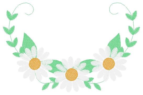 Daisies garden embroidery designs - Daisy embroidery design machine embroidery pattern - Tea towel embroidery file - kitchen apron download