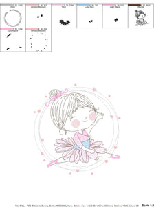 Ballerina embroidery designs - Ballet embroidery design machine embroidery pattern - instant download - Baby girl embroidery digital file