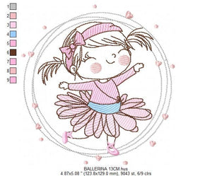 Ballerina embroidery designs - Ballet embroidery design machine embroidery pattern - instant download - Baby girl embroidery digital file