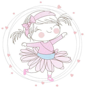 Ballerina embroidery designs - Ballet embroidery design machine embroidery pattern - instant download - Baby girl embroidery digital file