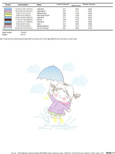 Cargar imagen en el visor de la galería, Baby girl embroidery design - Girl with umbrella embroidery designs machine embroidery pattern - girl playing rain embroidery file download
