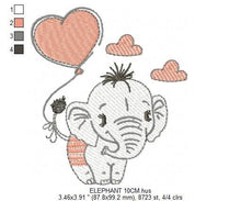 Load image into Gallery viewer, Elephant embroidery designs - Birthday balloon embroidery design machine embroidery pattern - Girl embroidery file - Elephant with balloon
