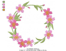 Cargar imagen en el visor de la galería, Monogram Frame embroidery designs - Flower embroidery design machine embroidery pattern - Floral wreath embroidery file - instant download
