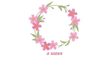 Cargar imagen en el visor de la galería, Monogram Frame embroidery designs - Flower embroidery design machine embroidery pattern - Floral wreath embroidery file - instant download
