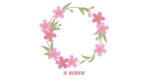 Monogram Frame embroidery designs - Flower embroidery design machine embroidery pattern - Floral wreath embroidery file - instant download