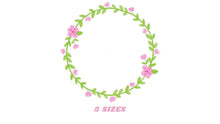 Carica l&#39;immagine nel visualizzatore di Gallery, Monogram Frame embroidery designs - Flower laurel embroidery design machine embroidery pattern - Floral wreath embroidery file - download
