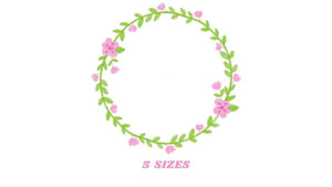 Monogram Frame embroidery designs - Flower laurel embroidery design machine embroidery pattern - Floral wreath embroidery file - download