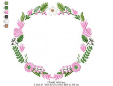 Carica l&#39;immagine nel visualizzatore di Gallery, Flowers Monogram Frame embroidery designs - Flower embroidery design machine embroidery pattern - Floral embroidery file - girl embroidery
