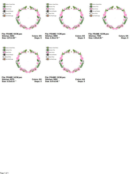 Flowers Monogram Frame embroidery designs - Flower embroidery design machine embroidery pattern - Floral embroidery file - girl embroidery