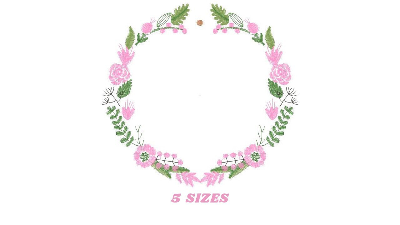 Flowers Monogram Frame embroidery designs - Flower embroidery design machine embroidery pattern - Floral embroidery file - girl embroidery