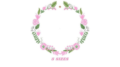 Flowers Monogram Frame embroidery designs - Flower embroidery design machine embroidery pattern - Floral embroidery file - girl embroidery