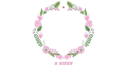 Flowers Monogram Frame embroidery designs - Flower embroidery design machine embroidery pattern - Floral embroidery file - girl embroidery
