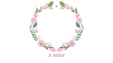 Charger l&#39;image dans la galerie, Flowers Monogram Frame embroidery designs - Flower embroidery design machine embroidery pattern - Floral embroidery file - girl embroidery
