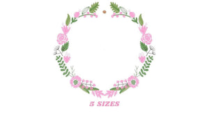 Flowers Monogram Frame embroidery designs - Flower embroidery design machine embroidery pattern - Floral embroidery file - girl embroidery