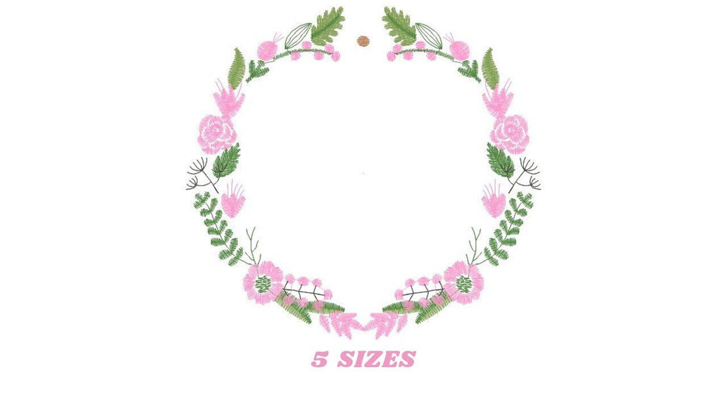 Flowers Monogram Frame embroidery designs - Flower embroidery design machine embroidery pattern - Floral embroidery file - girl embroidery