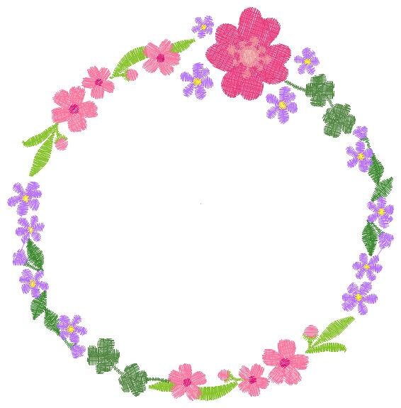 Floral Monogram Frame embroidery designs - Flower embroidery design machine embroidery pattern - Flowers Laurel embroidery file download - Marcia Embroidery