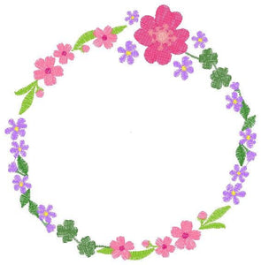 Floral Monogram Frame embroidery designs - Flower embroidery design machine embroidery pattern - Flowers Laurel embroidery file download