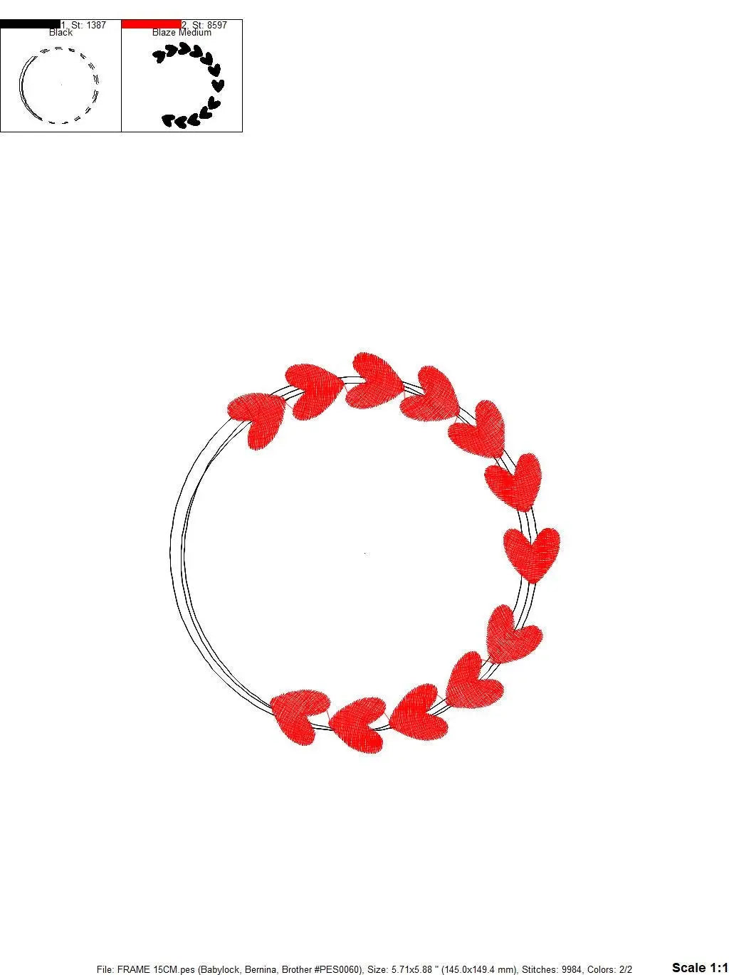Hearts Monogram Frame embroidery designs - Heart love embroidery design machine embroidery pattern - Valentines embroidery file Marcia Embroidery