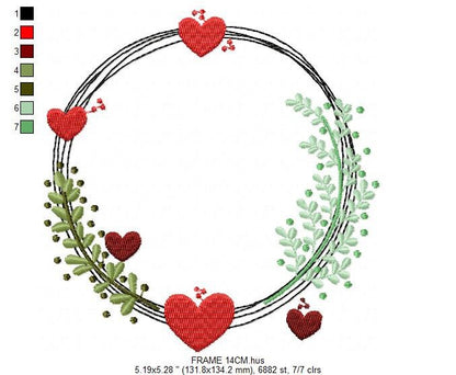 Monogram Frame embroidery designs - Heart embroidery design machine embroidery pattern - Valentines embroidery file - baby girl embroidery Marcia Embroidery
