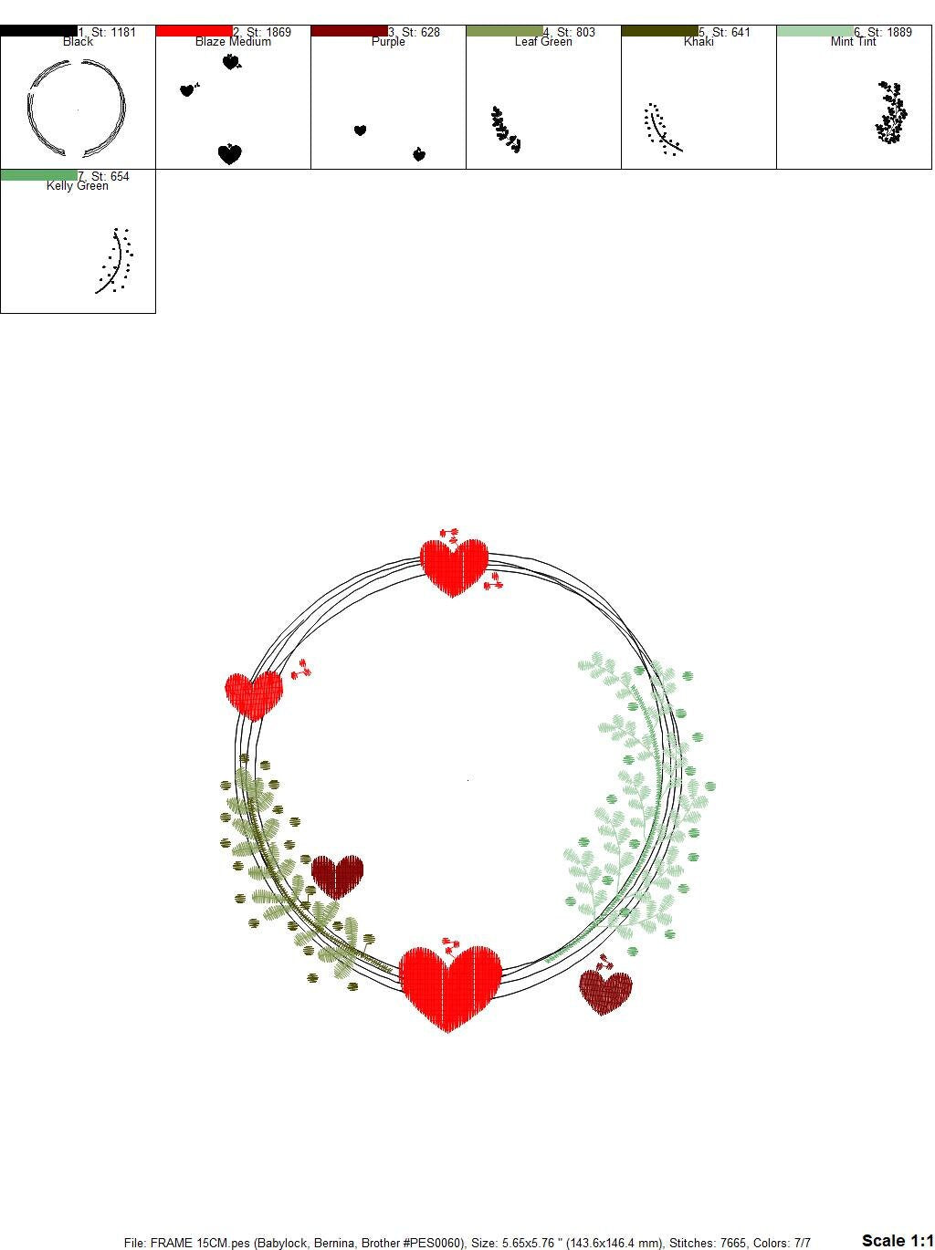 Monogram Frame embroidery designs - Heart embroidery design machine embroidery pattern - Valentines embroidery file - baby girl embroidery Marcia Embroidery