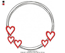 Load image into Gallery viewer, Heart Monogram Frame embroidery designs - Hearts embroidery design machine embroidery pattern - Wedding embroidery file baby girl embroidery
