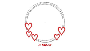 Heart Monogram Frame embroidery designs - Hearts embroidery design machine embroidery pattern - Wedding embroidery file baby girl embroidery