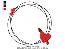 Load image into Gallery viewer, Cupid Monogram Frame embroidery designs - Heart Frame embroidery design machine embroidery pattern - Valentines embroidery file - download
