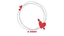 Load image into Gallery viewer, Cupid Monogram Frame embroidery designs - Heart Frame embroidery design machine embroidery pattern - Valentines embroidery file - download
