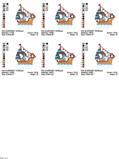 Elephant embroidery designs - Pirate embroidery design machine embroidery pattern - Penguin embroidery file - instant digital download Marcia Embroidery