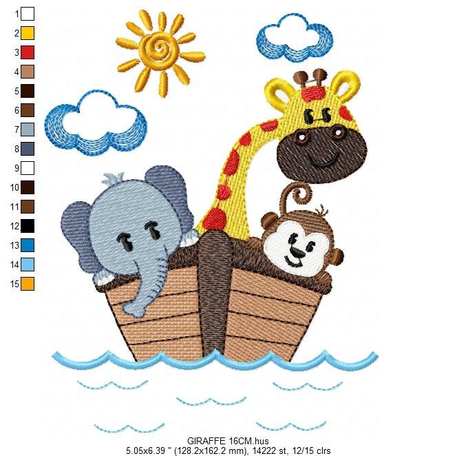 Safari embroidery designs - Animals embroidery design machine embroidery pattern - Giraffe embroidery file - monkey embroidery elephant pes