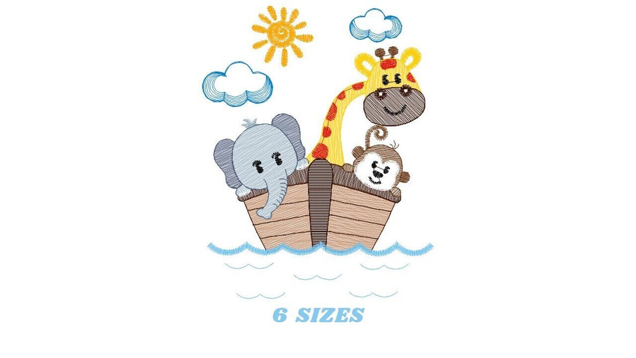 Safari embroidery designs - Animals embroidery design machine embroidery pattern - Giraffe embroidery file - monkey embroidery elephant pes