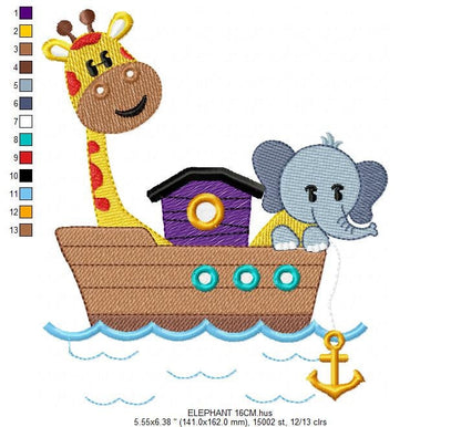 Safari embroidery designs - Animals embroidery design machine embroidery pattern - Giraffe embroidery file - elephant embroidery download