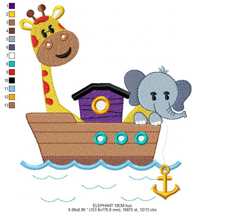 Safari embroidery designs - Animals embroidery design machine embroidery pattern - Giraffe embroidery file - elephant embroidery download