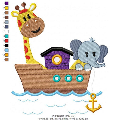 Safari embroidery designs - Animals embroidery design machine embroidery pattern - Giraffe embroidery file - elephant embroidery download