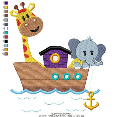 Safari embroidery designs - Animals embroidery design machine embroidery pattern - Giraffe embroidery file - elephant embroidery download