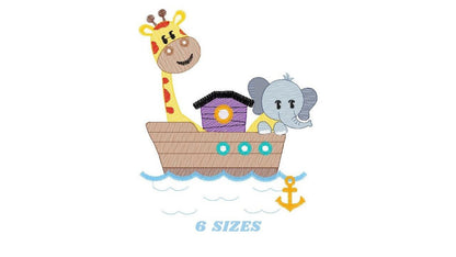 Safari embroidery designs - Animals embroidery design machine embroidery pattern - Giraffe embroidery file - elephant embroidery download