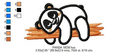 Panda embroidery design - Animal embroidery designs machine embroidery pattern - Baby boy embroidery file - Panda with tree instant download