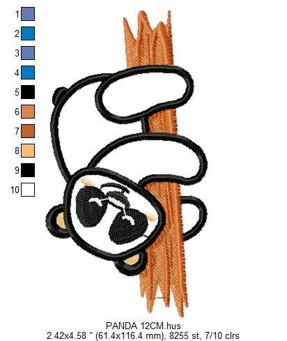 Panda embroidery design - Animal embroidery designs machine embroidery pattern - Baby boy embroidery file - Panda with tree instant download