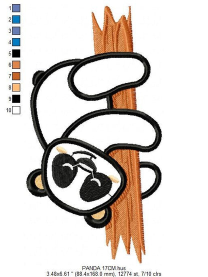 Panda embroidery design - Animal embroidery designs machine embroidery pattern - Baby boy embroidery file - Panda with tree instant download