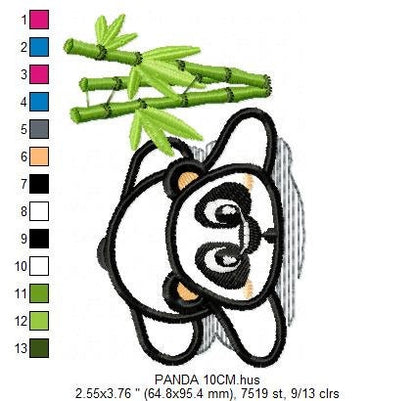 Panda embroidery design - Animal embroidery designs machine embroidery pattern - Baby boy embroidery file - Panda with bamboo download pes