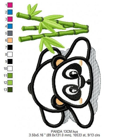 Panda embroidery design - Animal embroidery designs machine embroidery pattern - Baby boy embroidery file - Panda with bamboo download pes