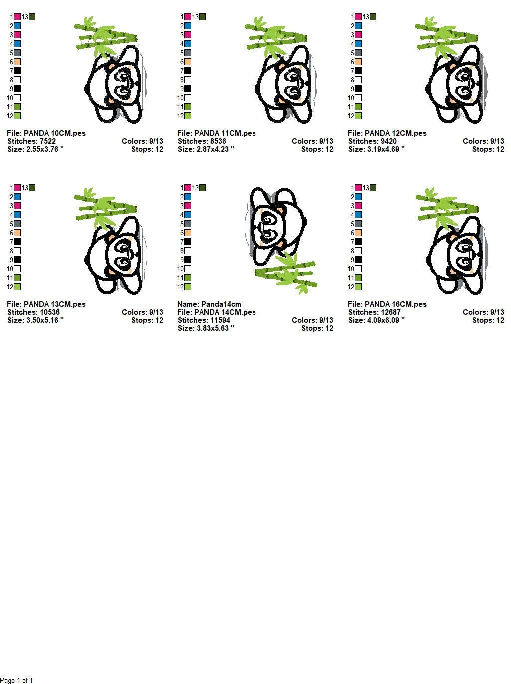 Panda embroidery design - Animal embroidery designs machine embroidery pattern - Baby boy embroidery file - Panda with bamboo download pes