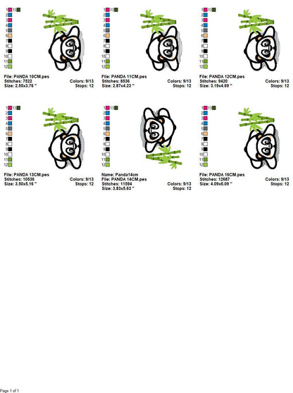 Panda embroidery design - Animal embroidery designs machine embroidery pattern - Baby boy embroidery file - Panda with bamboo download pes