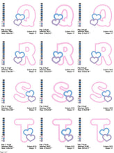 Charger l&#39;image dans la galerie, Alphabet embroidery designs set - Letters Applique Design - Monogram embroidery machine embroidery file - Hearts Alphabet applique design
