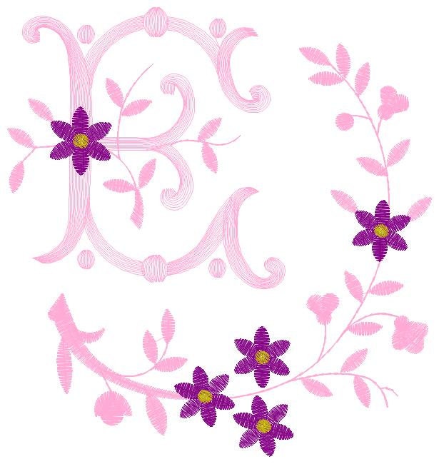 Alphabet embroidery designs set - Floral Letters embroidery Design - Monogram embroidery machine embroidery file - Letters with flowers