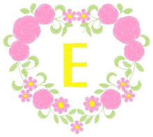 Cargar imagen en el visor de la galería, Alphabet embroidery designs set - Letters with heart frame embroidery design - Monogram embroidery machine embroidery file - Flowers roses
