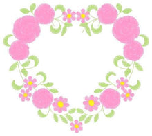 Carica l&#39;immagine nel visualizzatore di Gallery, Alphabet embroidery designs set - Letters with heart frame embroidery design - Monogram embroidery machine embroidery file - Flowers roses
