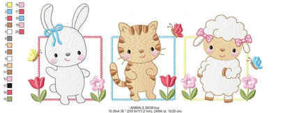 Cat animals embroidery design - Sheep embroidery designs machine embroidery pattern - Rabbit embroidery file - Baby girl embroidery pes jef Marcia Embroidery