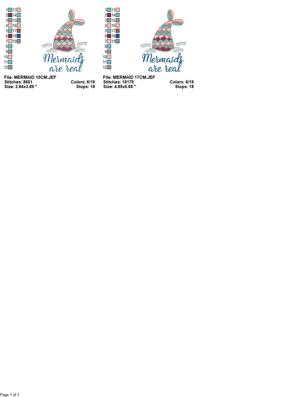 Mermaids are real embroidery designs - Mermaid embroidery design machine embroidery pattern - Mermaid tail rippled design digital download - Marcia Embroidery